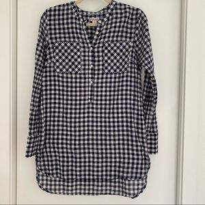 Merona 1/2 Button Pullover Checked Top